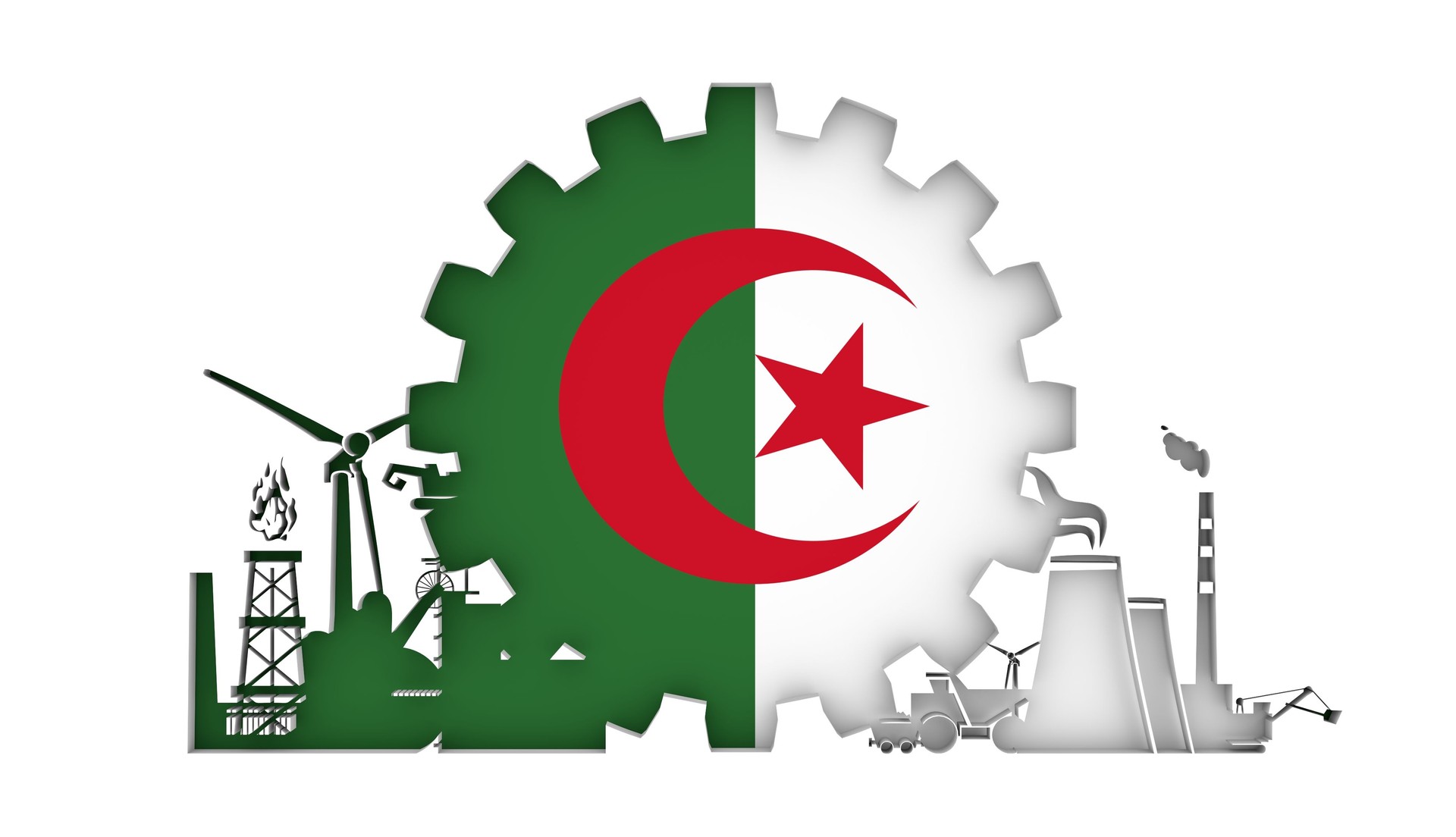 Energy and Power icons set with flag