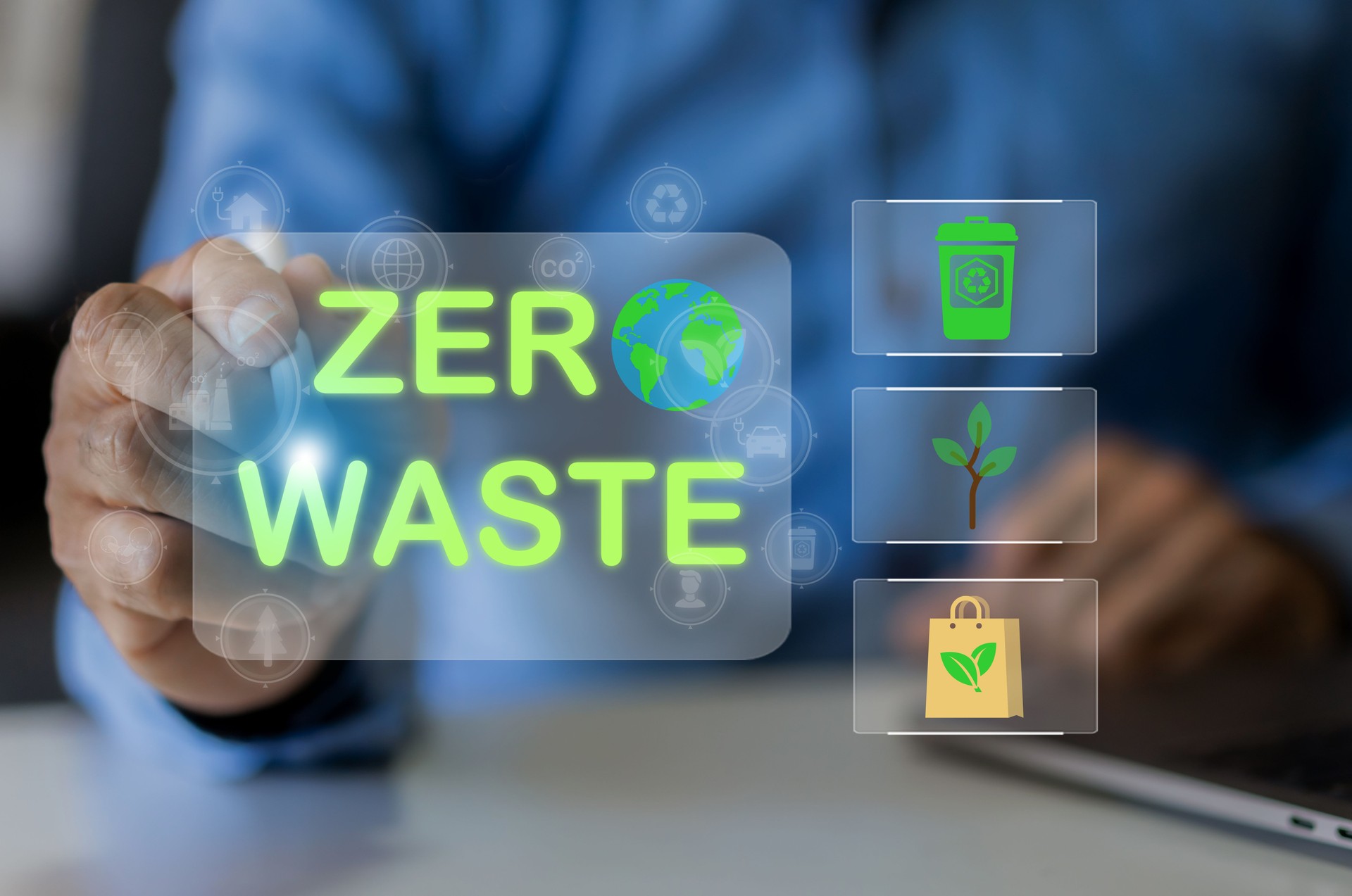 People showing zero waste with eco friendly sustainable business focus on reducing trash, biodegradable packaging, recycling, plastic reduction and responsible waste management for better environment